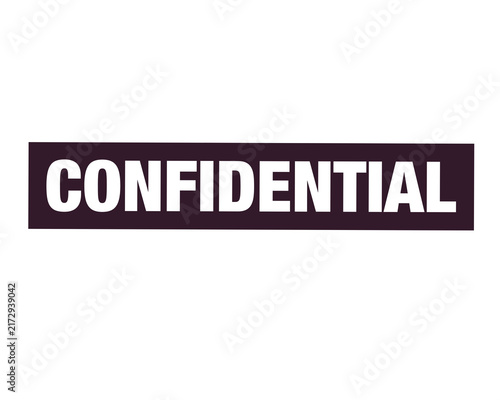 white background confidential text stamp.
