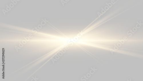 Cuadro en lienzo A radiant golden light burst emits strong beams in multiple directions on a dark background