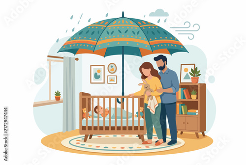 Family Insurance and Protection for New Baby in Nursery