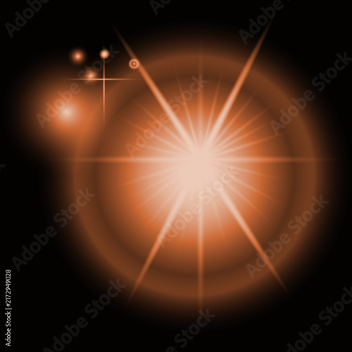 A vibrant and dynamic light effect featuring a bright central glow with radiating beams and soft bokeh