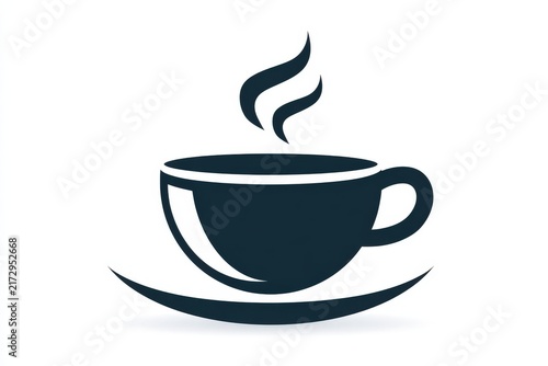 Simple coffee cup with steam rising