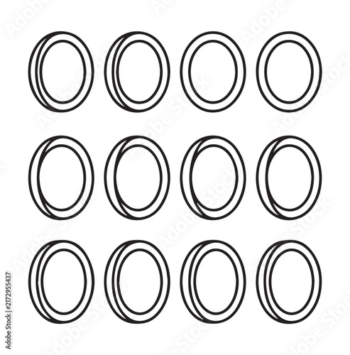 Abstract circular shapes arranged in a grid with subtle shading representing growth or progress against a white background