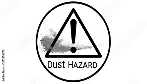 Dust hazard warning safety sign symbol.
