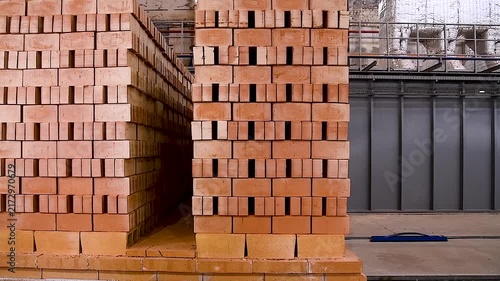 Brick factory. Production line at a factory for the production of building materials