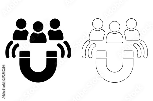 Customer attraction icon set, lead generation concept vector illustration, editable stroke