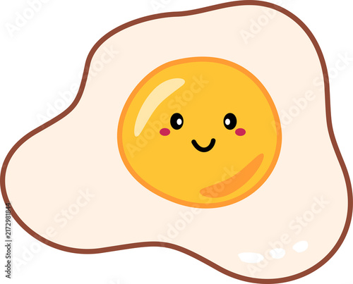 cute fried egg illustration