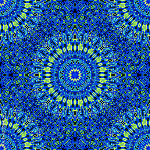 Fotografie Abstract seamless bohemian kaleidoscope mandala pattern background - colorful mu