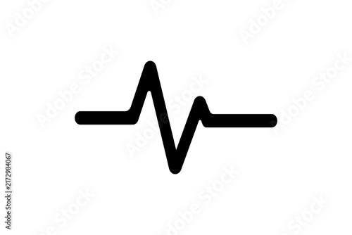 Minimalist Black Heartbeat Pulse ECG Line Icon
