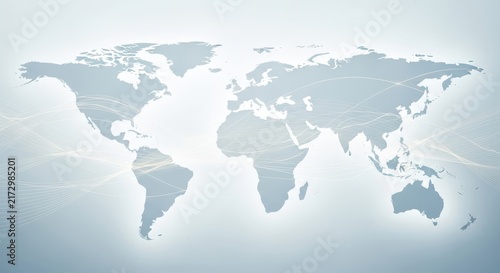 A minimalist world map showcasing global continents and oceans