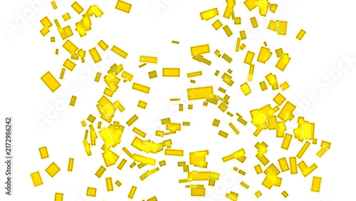 фотографія Bright golden floating rectangular shapes creating a luxurious motion graphic el