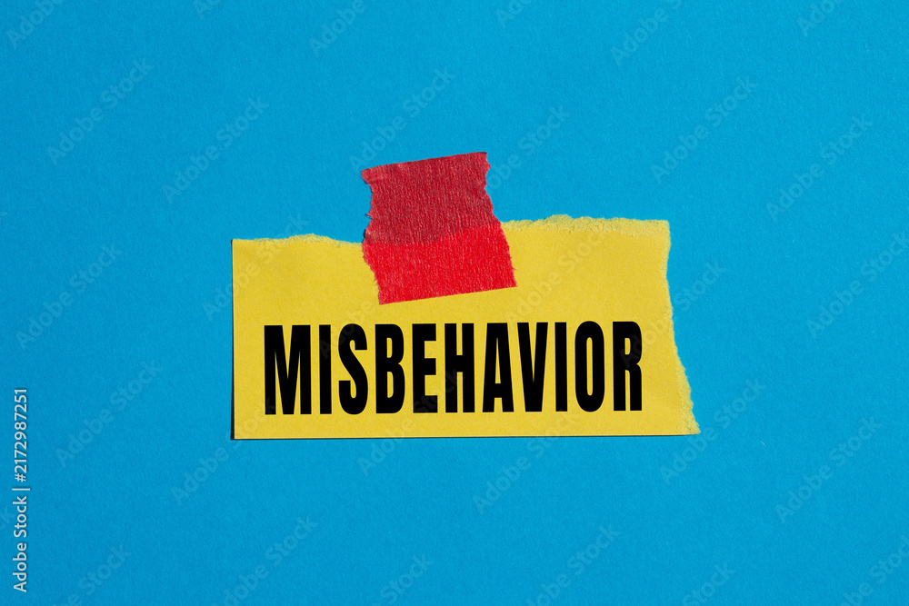 Foto Misbehavior word text concept photo