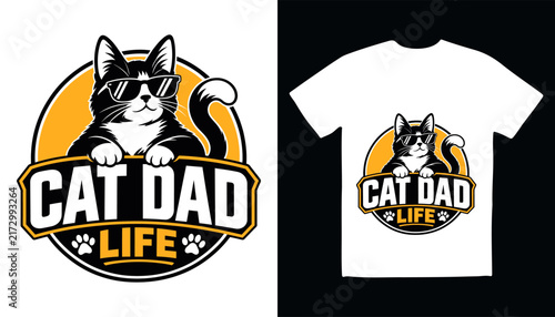 Paws before people sunglasses typography design with a cat vector illustration typography illustration whiskers creative