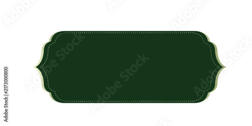 Elegant Dark Green Decorative Label Frame with Vintage Ornamental Border