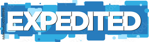 Foto White Expedited Text on Blue