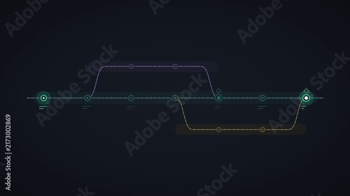 Version control branch graph with commit nodes and merge arcs