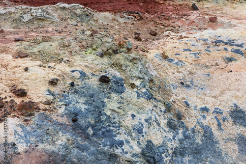 Cuadro en lienzo An abstract mineral surface extends without a distant horizon at Seltun on the Reykjanes Peninsula, Iceland