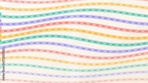 Flowing striped bands rippling across a warm cream canvas