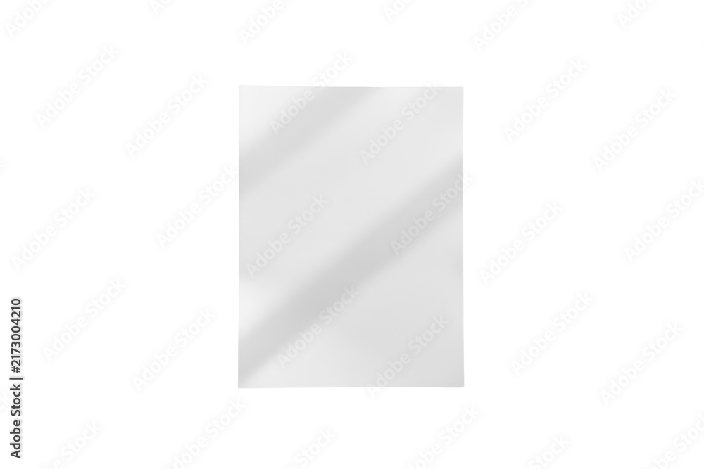 Naklejka premium Blank white rectangular paper panel with soft diagonal shadows