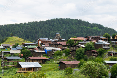 Scenic view of Shenako, a traditional mountain village in Tusheti, Georgia