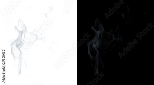 Fotografía Ethereal white smoke wisps on black and white backgrounds, realistic steam vapor