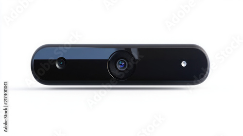 Modern White CCTV Security Camera Isolated on Transparent Background