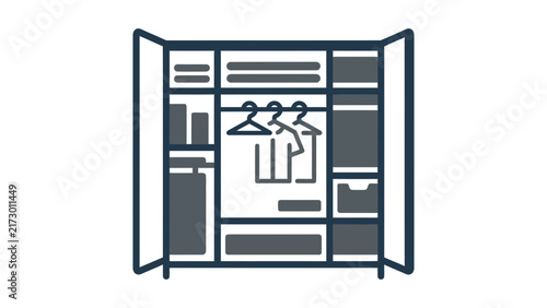 Open Wardrobe Closet Icon