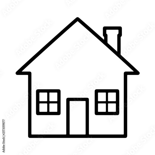 Simple house outline vector icon for home, real estate and housing