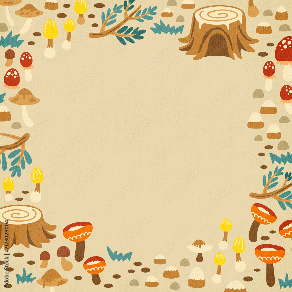 Naklejka premium Aesthetic botanical frame background, cute nature illustration