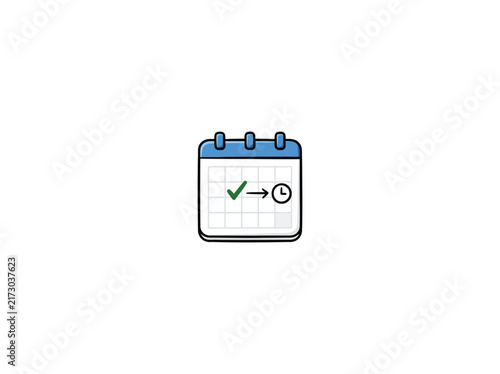 Calendar Icon With Checkmark Arrow 