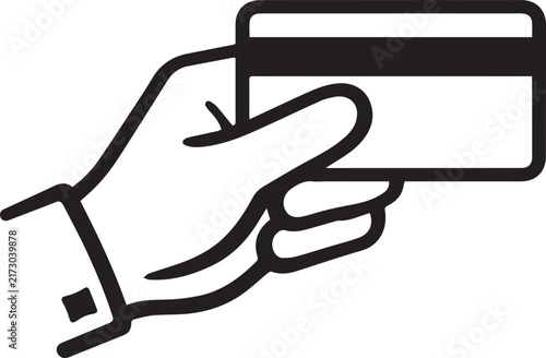 Hand Holding Credit Card Vector Icon