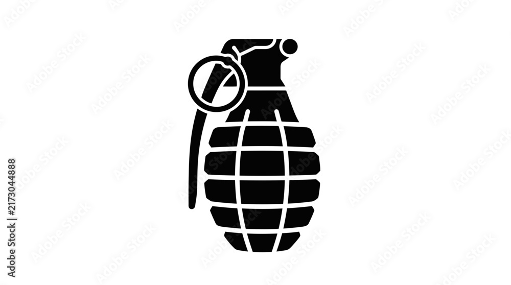 Fototapeta premium Frag grenade military explosive weapon icon.
