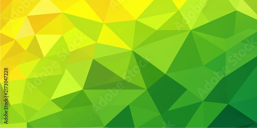 Abstract yellow green low poly geometric background with modern vibrant triangle polygon mosaic pattern design