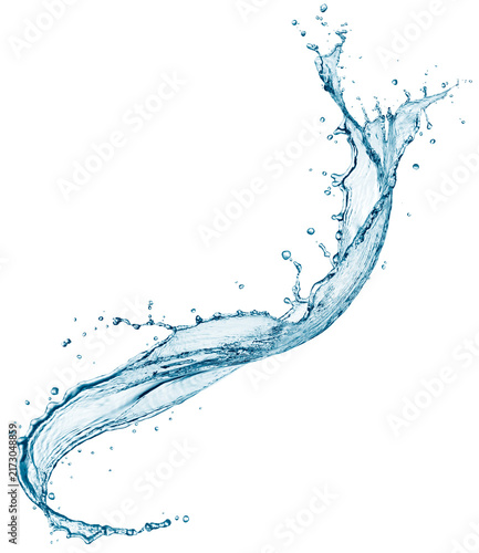 Twisted water splash isolated