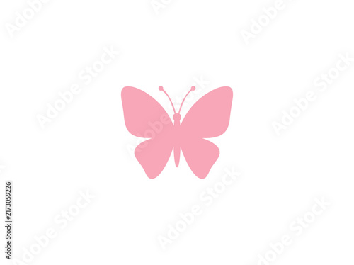 Small Pink Butterfly Icon Vector Illustration