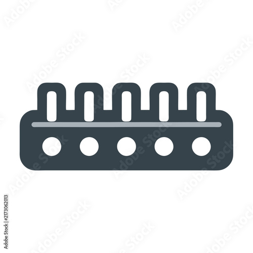 Minimalist Car Engine Icon Flat Design Illustration