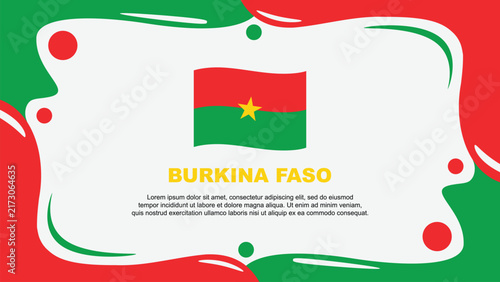 Burkina Faso Flag Abstract Background Flat Design Template. Burkina Faso Independence Day Banner Wallpaper Vector Illustration. Burkina Faso Design