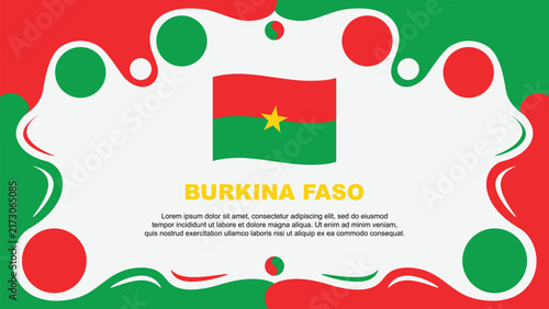 Burkina Faso Flag Abstract Background Flat Design Template. Burkina Faso Independence Day Banner Wallpaper Vector Illustration. Burkina Faso