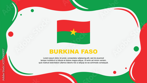 Burkina Faso Flag Abstract Background Flat Design Template. Burkina Faso Independence Day Banner Wallpaper Vector Illustration. Burkina Faso Banner