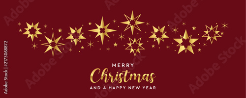 christmas greetings with snowflakes and stars border vector illustration