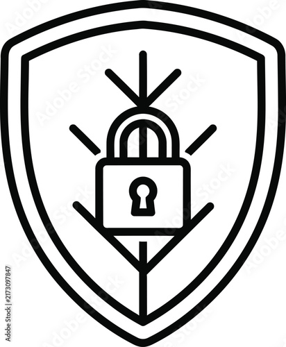 Organic Leaf Shaped Shield With Padlock Icon Representing Eco Friendly Security and Sustainable Protection Systems