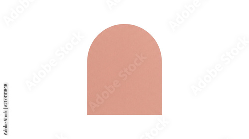 Dusty pink arch shape isolated graphic element on transparent background