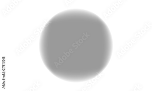 Soft grey circular gradient shape isolated on transparent background
