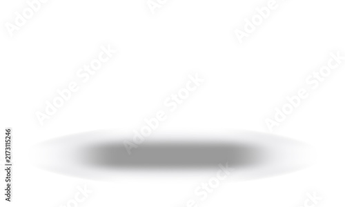 Soft horizontal oval grey gradient shadow isolated on transparent background