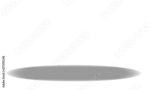 Soft grey oval shadow isolated on transparent background