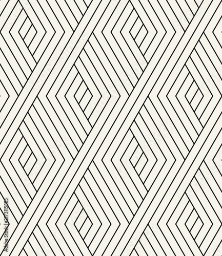 Bild auf Leinwand Vector seamless pattern featuring linear hexagonal shapes arranged in a modern geometric grid