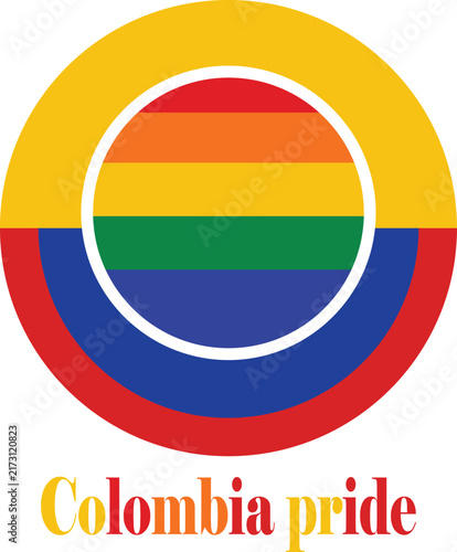 colombia pride emblem logo icon vector white background .
