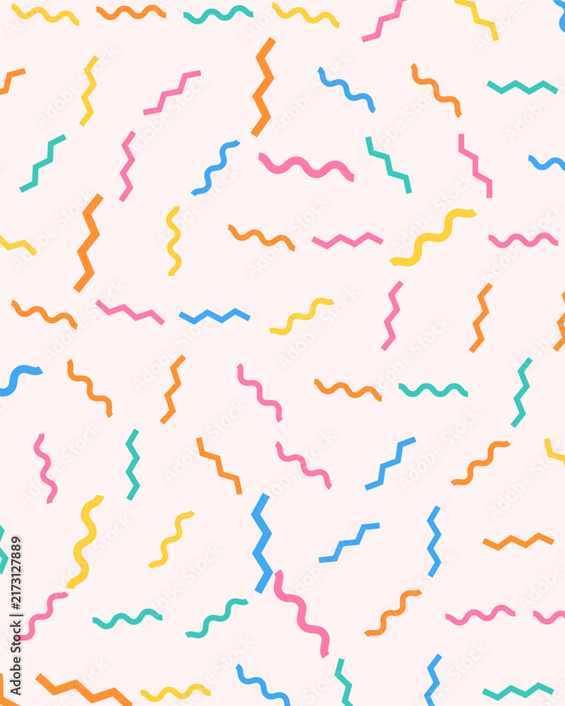 Obraz premium Colorful Wavy Lines Seamless Pattern for Textile and Gift Paper