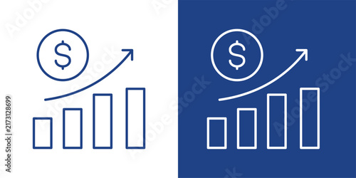 Photography Financial Growth Blue And White Icon Style Collection