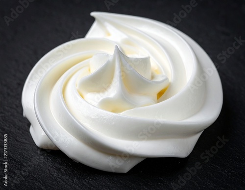 Star Peak Cream Swirl on Dark Background, Glossy White Rosette Texture