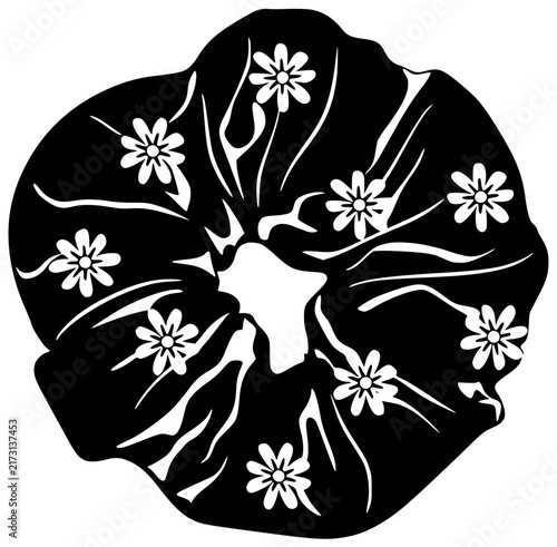 silk illustration fashion silhouette accessory logo elastic icon fabric outline scrunchie satin accessories feminine hairstyle elegant trendy textile stylish shape for vector graphic background